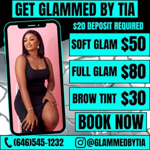 Black & Blue Glam Makeup Artist Flyer Template
