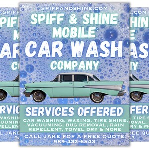 Mobile Car Wash Company Flyer Template