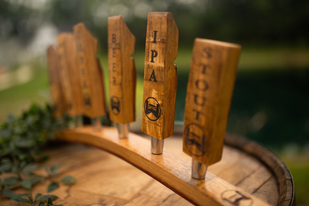 Whiskey Barrel Stave Tap Handle Holder for Display Custom