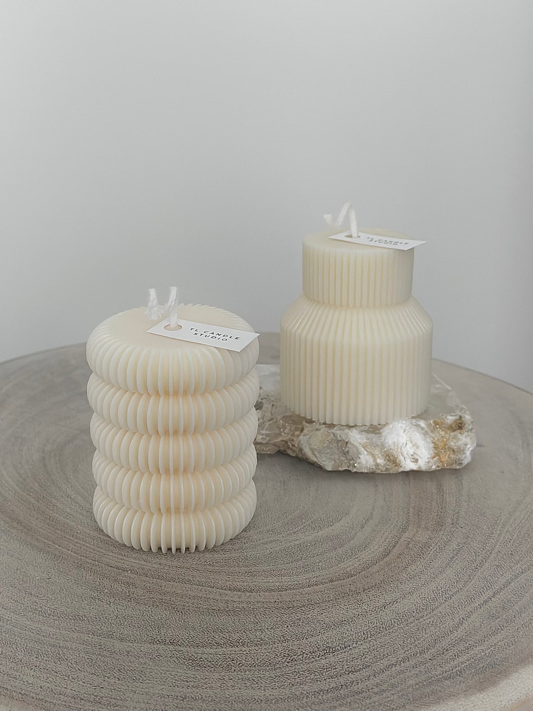 Apate X Daphne Combo Ribbed Pillar Candle Home Decor Candle 100% ...