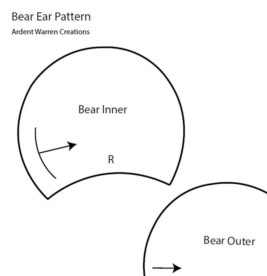 Bear Ear Pattern for Making Faux Fur Costume Ears Printable Etsy Bear Ear Pattern for Making Faux Fur Costume Ears Printable Etsy