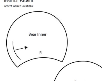 Padrão de orelha de urso para fazer orelhas de fantasia de pele sintética | Padrão imprimível