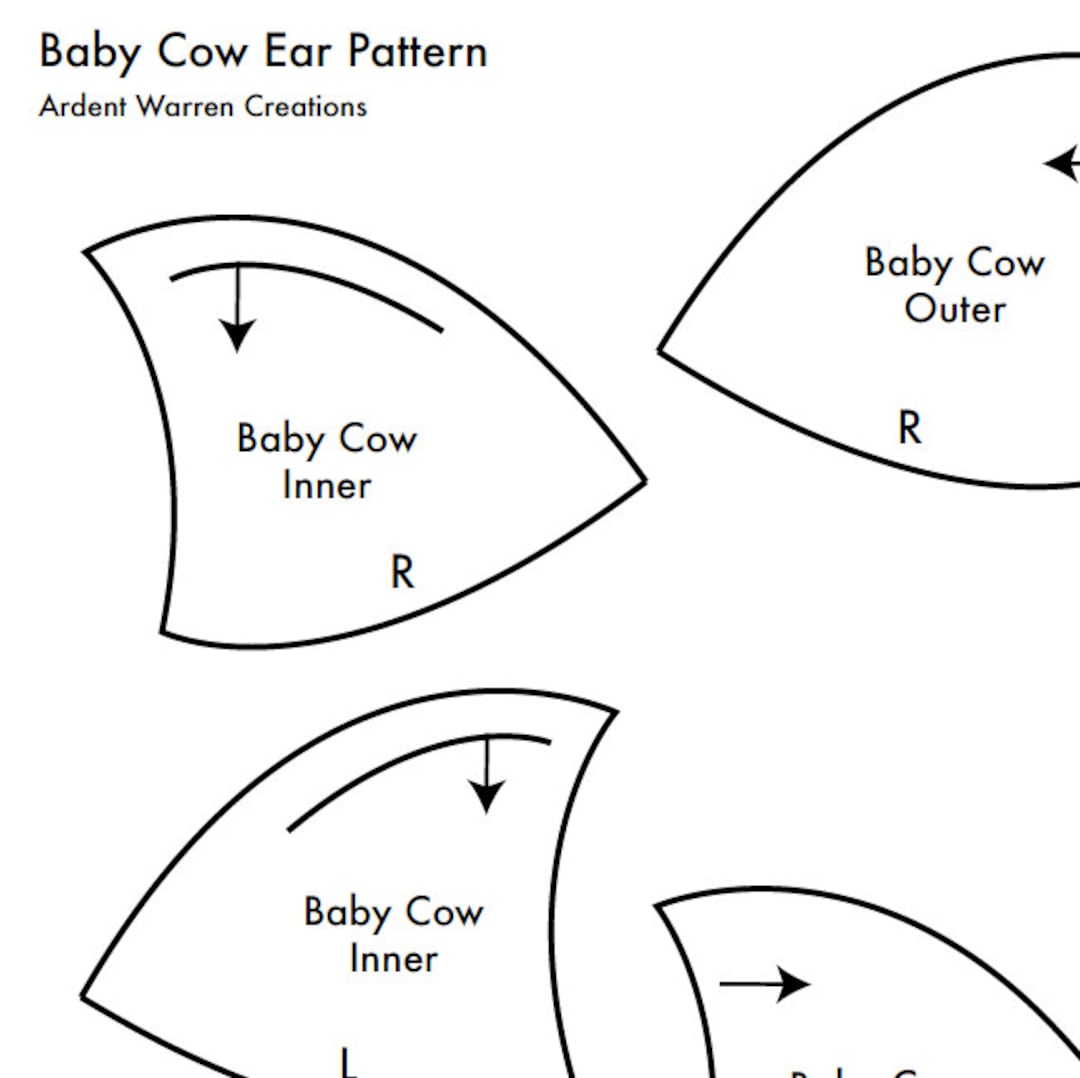baby-cow-fawn-ear-digital-printable-pattern-for-making-faux-etsy