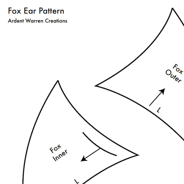 Fox Ears Digital Printable Pattern| DIY Faux Fur Costume Ears