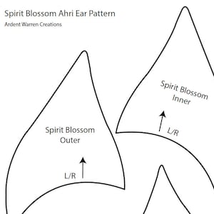 Spirit Blossom Ahri Ear Pattern for Making Faux Fur Costume Ears | League of Legends Cosplay