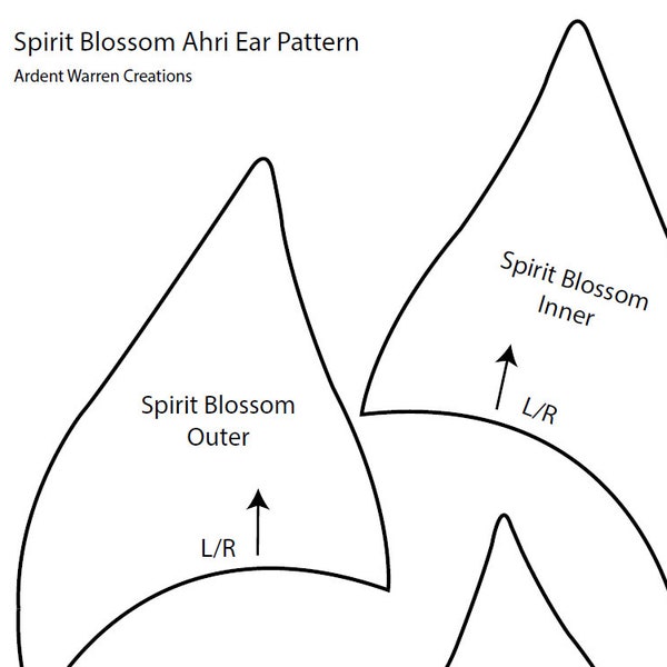 Spirit Blossom Ahri Ear Pattern for Making Faux Fur Costume Ears | League of Legends Cosplay