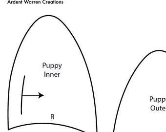Puppy oorpatroon voor het maken van namaakbont kostuumoren