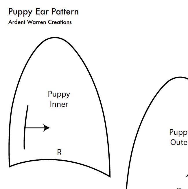Puppy Ear Pattern for Making Faux Fur Costume Ears