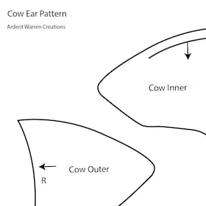 Cow Ear Pattern for Making Faux Fur Costume Ears | Animal Ears Cosplay