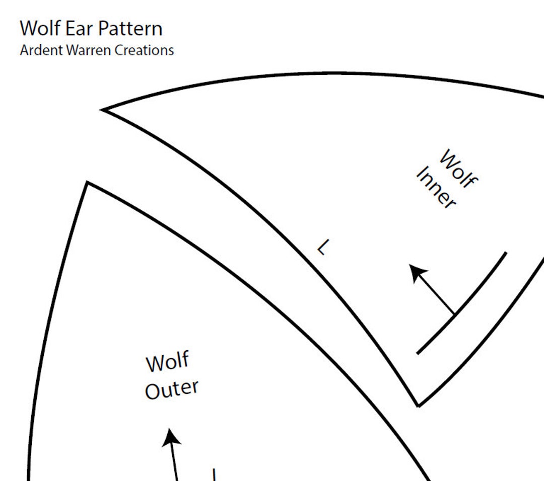 Wolf Ear Pattern For Making Faux Fur Costume Ears Animal Ears Cosplay