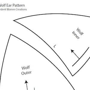 Wolf Ear Pattern for Making Faux Fur Costume Ears | Animal Ears Cosplay