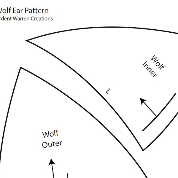 Wolf Ear Pattern for Making Faux Fur Costume Ears | Animal Ears Cosplay