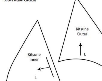 Kitsune Ohren Digital Druckbares Muster | DIY Kostüm Ohren aus Kunstpelz