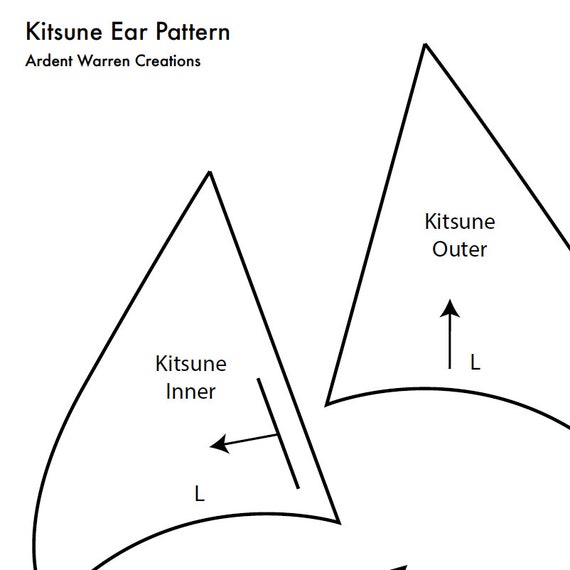 Kitsune Ears Digital Printable Pattern DIY Faux Fur Costume - Etsy