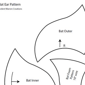Bat Ear Pattern for Making Faux Fur Costume Ears