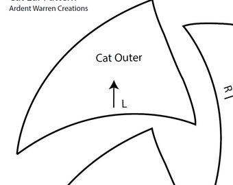 Cat Ear Pattern  for Making Faux Fur Costume Ears