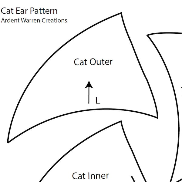 Cat Ear Pattern  for Making Faux Fur Costume Ears (Updated)