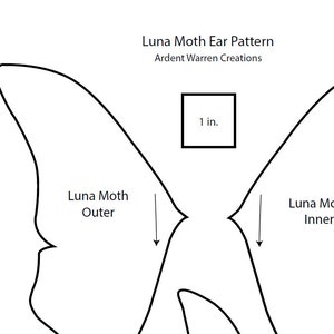 Luna Moth Ear Pattern for Making Faux Fur Costume Ears
