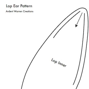 Lop Bunny Ear Pattern for Making Faux Fur Costume Ears