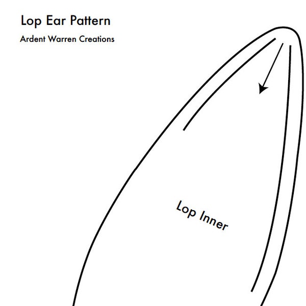 Lop Bunny Ear Pattern for Making Faux Fur Costume Ears