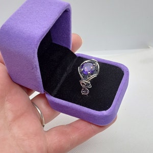 purple sapphire ring, .925 sterling silver