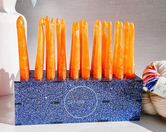 Glitter Crochet Hook Stand- 20 Hook Stand - Acrylic Hook Holder Stand