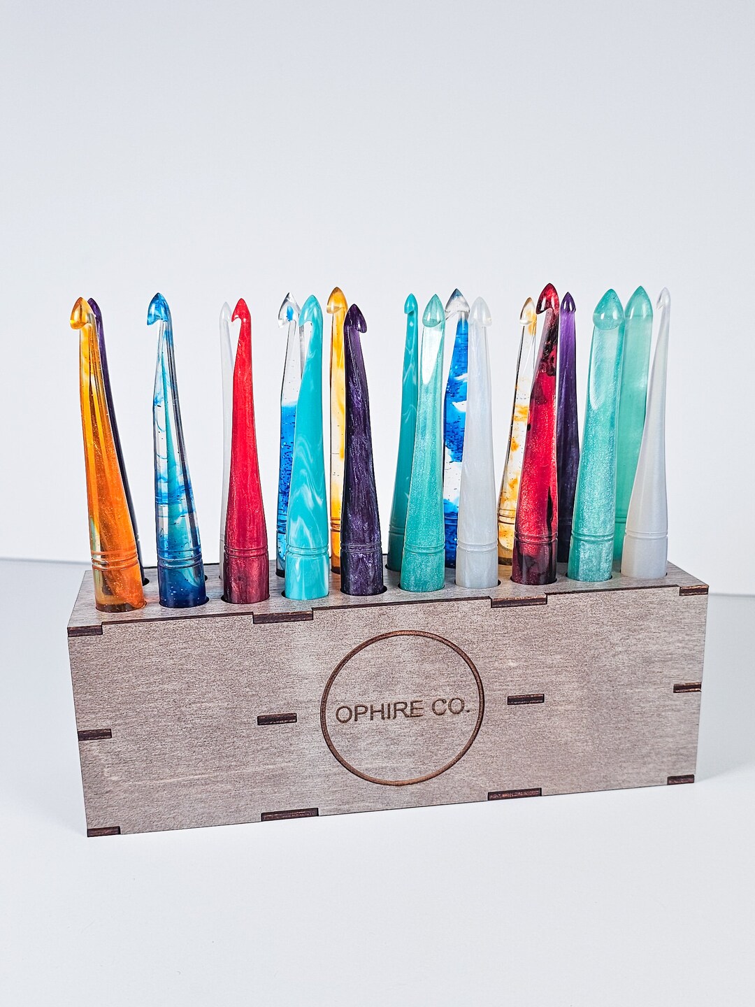 Crochet Hook Stand 20 Hook Stand Wood Hook Holder Stand Etsy