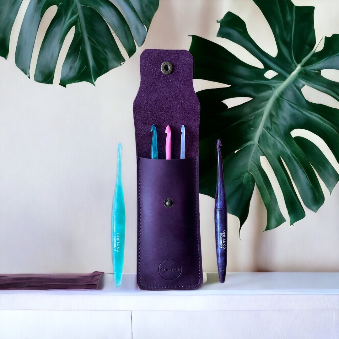 Crochet Hook Travel Pouch Leather Hook Holder Ophire Co. Etsy