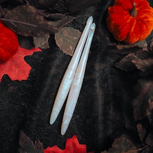 Opal Resin Crochet Hook: Ergonomic Birthstone Hook, Handmade by Ophire Co