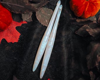 Opal Resin Crochet Hook: Ergonomic Birthstone Hook, Handmade by Ophire Co