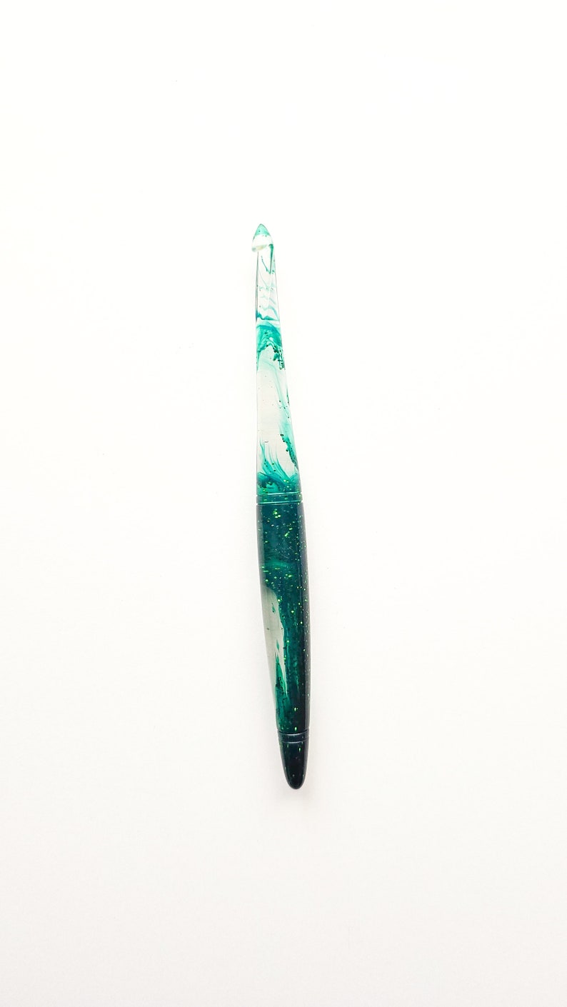 Birthstone Emerald Crochet Hook Ergonomic Resin Crochet Hook Glitter Crochet Hook Ophire Co image 3