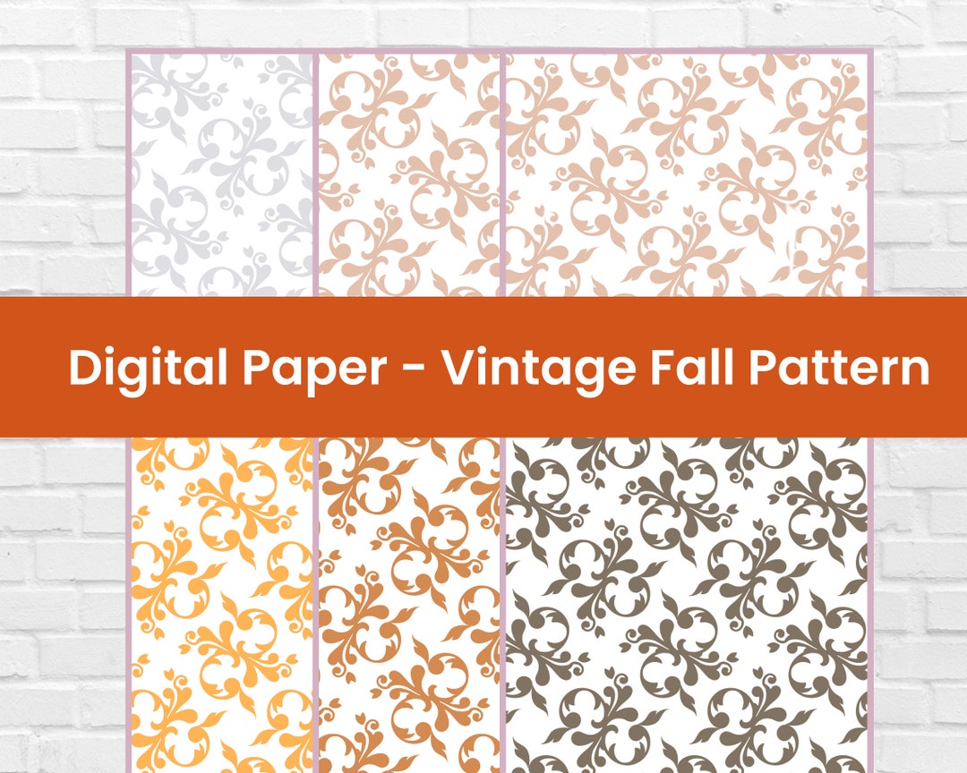 Vintage Fall Textured Digital Paper Pack, Fall Pallete, Digital Paper ...