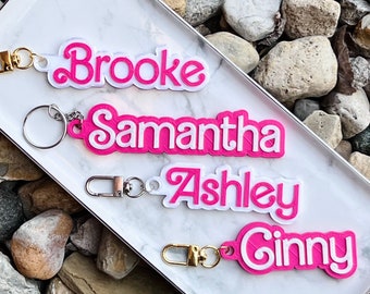 Personalized Keychain - Two-Tone - Custom Colors & Text - Bag Charm / Key Ring /  Name Tag - 3D Printed - BX