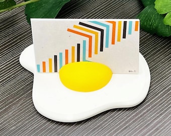 Fried Egg Card Holder - Business cards / Reminders / Seat Cards / Loyalty Cards / Punch Cards Holder - Custom Colors - 3D Printed