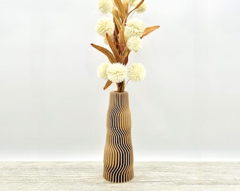 Aqua Vase - 3D gedruckt - 6-12 Zoll Option - Benutzerdefinierte Farben - Trockenblumenvase
