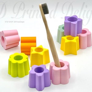 Jelly Toothbrush Holder with Drainage - Single Pen Holder - 4 Styles - Custom Colors - 3D-Printed