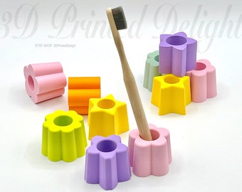 Porte-brosse à dents en gelée avec drainage - Porte-stylo unique - 4 styles - Couleurs personnalisées - Imprimé en 3D