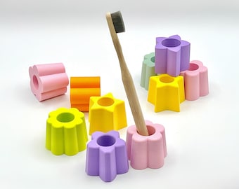 Jelly Toothbrush Holder with Drainage - Single Pen Holder - 4 Styles - Custom Colors - 3D-Printed