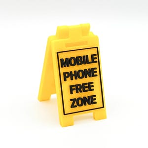 Mobile Phone Free Zone - Mini Floor Sign - Custom Colors - 3D Printed
