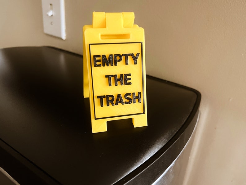 EMPTY THE TRASH Mini Floor Sign Custom Colors 3D Printed - Etsy