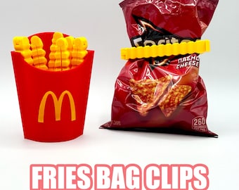 French Fries Kitchen Bag Clips - Snack Sealers - 3D Printed
