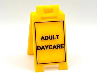 ADULT DAYCARE - Mini Floor Sign - Custom Colors - 3D Printed