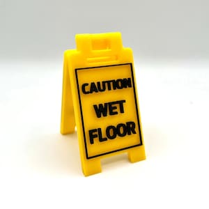CAUTION WET FLOOR - Mini Floor Sign - Custom Colors - 3D Printed