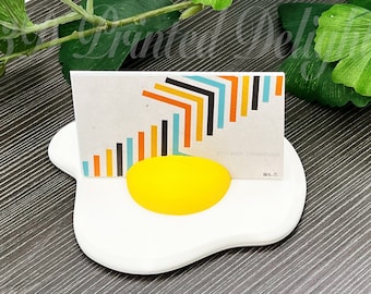 Fried Egg Card Holder - Business cards / Reminders / Seat Cards / Loyalty Cards / Punch Cards Holder - Custom Colors - 3D Printed