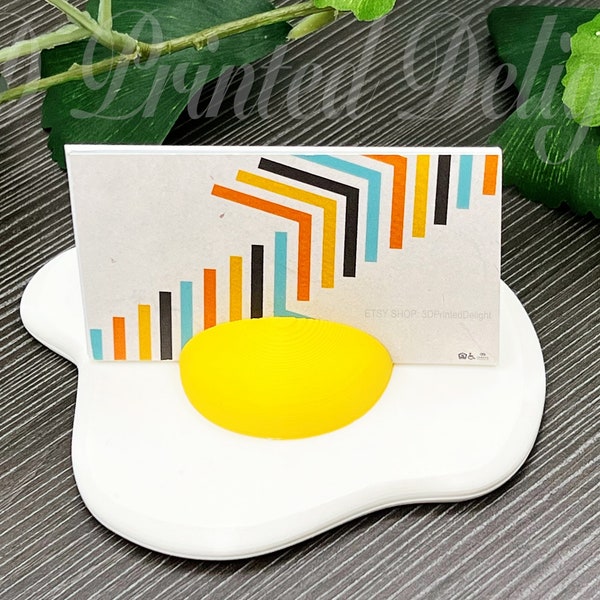 Fried Egg Card Holder - Business cards / Reminders / Seat Cards / Loyalty Cards / Punch Cards Holder - Custom Colors - 3D Printed