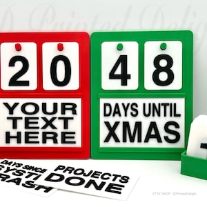 Custom Countdown Board - Personalized Year-Round Holiday and Event Countdown- Project Tracker - Customizable Colors & Text - 3D Printed