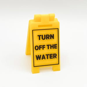 Apague el agua - Mini letrero de piso - Colores personalizados - Impresión 3D