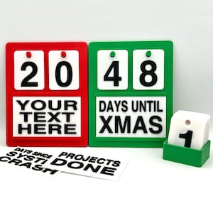 Custom Countdown Board - Personalized Year-Round Holiday and Event Countdown- Project Tracker - Customizable Colors & Text - 3D Printed