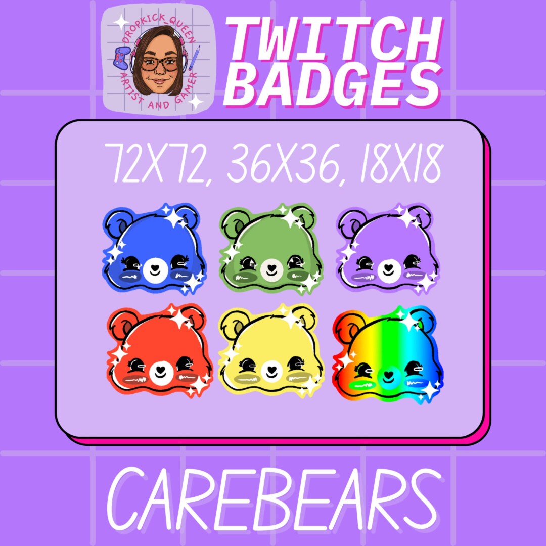 Care Bear Twitch Sub Badges | Colorful Emotes (digital Download) - Etsy ...