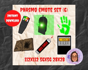 Phasmophobia Twitch Emotes Set | Hand Drawn, Gaming Stream (Digital Download)